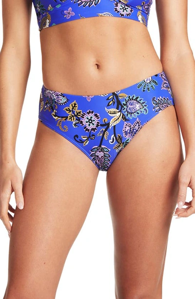 Sea Level Mid Bikini Bottoms In Blue