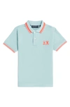 Psycho Bunny Kids' Kingwood Embroidered Piqué Polo In Seafoam