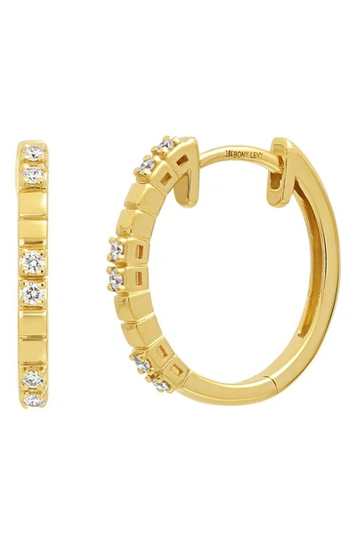 Bony Levy Cleo Diamond Hoop Earrings In 18k Yellow Gold