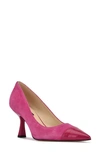 Nine West Hippa Pointy Cap Toe Pump In Pink Berry