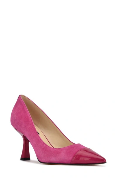 Nine West Hippa Pointy Cap Toe Pump In Pink Berry