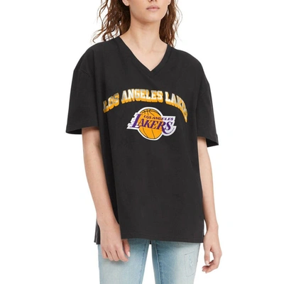 Tommy Jeans Black Los Angeles Lakers Ashley V-neck T-shirt