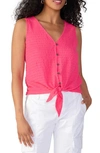 Sanctuary Link Up Tie Hem Sleeveless Stretch Cotton Top In Sunkissed