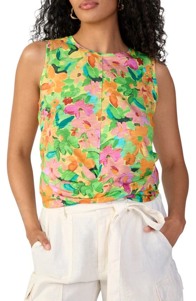 Sanctuary Twisted Floral Cotton Blend Tank In Escape