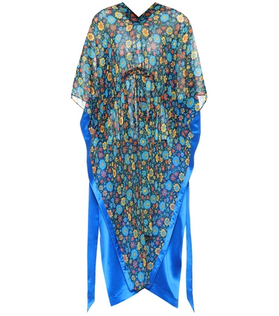 Balenciaga Floral-printed Silk Satin Kaftan In Multicoloured