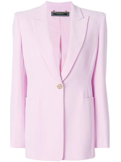 Versace Single Button Blazer In Pink