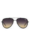 Quay All In 56mm Gradient Aviator Sunglasses In Spice,smoke Gradient Polarized