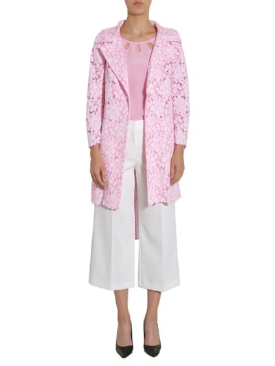 Boutique Moschino Lace Overcoat In Multicolour