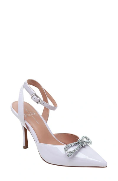 Linea Paolo Heart Ankle Strap Pointed Toe Pump In Lavender Fog