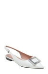 Linea Paolo Delica Slingback Pointed Toe Flat In Eggshell