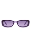 Quay Vibe Check 62mm Small Square Sunglasses In Purple,purple