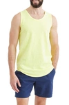 Goodlife Sunfaded Slub Scallop Tank Top In Neon Yellow