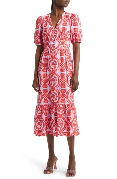 adelyn rae luisa embroidered midi dress 2 Piece main image 0