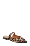 Lisa Vicky Moment Pointed Toe Mule In Leopard Fabric