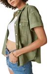 Lucky Brand Workwear Cotton & Linen Button-up Shirt In Four Leaf Clover