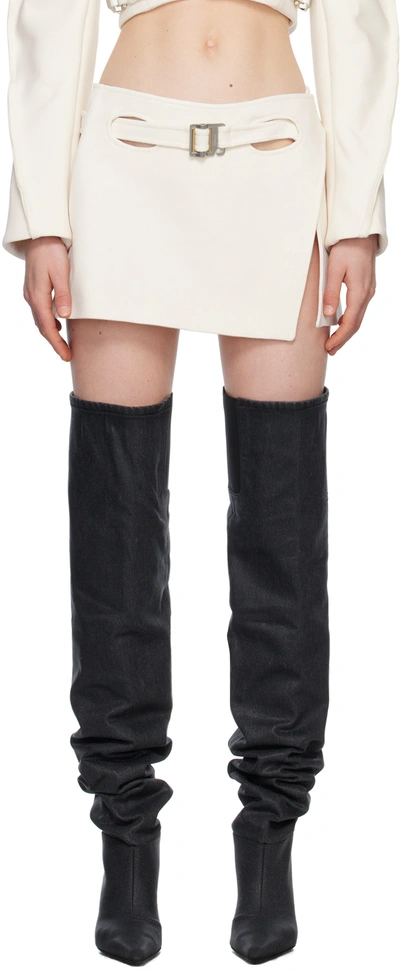 Dion Lee Interloop Twill Miniskirt In Ivory