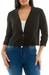 Nina Leonard Cropped Blazer In Black