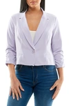 Nina Leonard Cropped Blazer In Lavender