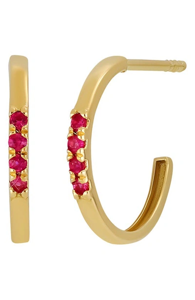 Bony Levy 18k Yellow Gold Hoop Earrings In 18k Yellow Gold - Ruby