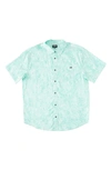 Billabong Sundays Mini Print Short Sleeve Cotton Button-up Shirt In Mint