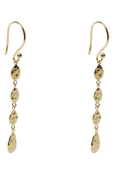 Argento Vivo Sterling Silver Hammered Linear Drop Earrings In Gold