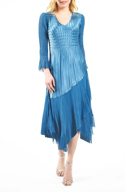 Komarov Asymmetric Dress In Blue Dusk