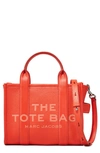 Marc Jacobs The Leather Mini Tote Bag In Electric Orange
