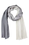 Saachi Ombre Cashmere & Silk-blend Scarf In Grey