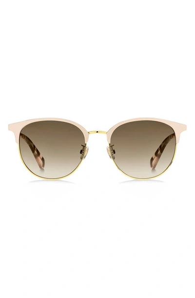 Kate Spade 54mm Dlaceyfs Round Sunglasses In Pink Gold/ Brown Gradient
