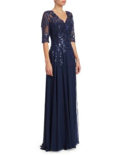 Freeman layered chiffon 2025 & sequin gown
