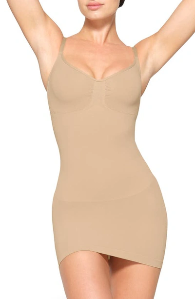 Skims Barely There Shapewear Low Back Shorts In Clay