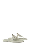 Tory Burch Miller Metallic Flip Flop In Grey Stone