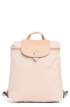 Longchamp Mini Le Pliage Green Recycled Canvas Backpack In Flowers