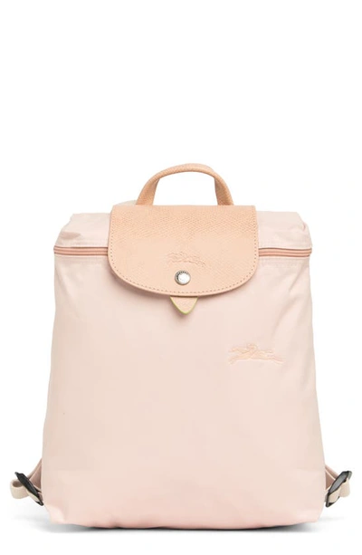 Longchamp Mini Le Pliage Green Recycled Canvas Backpack In Flowers