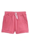 Zella Girl Kids' Korra Oversize Fleece Shorts In Pink Diva