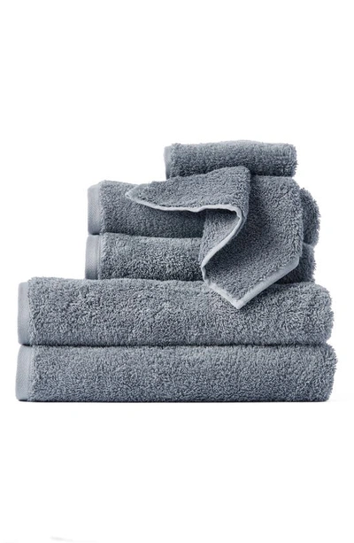 Coyuchi Air Weight Organic 6 Piece Towel Set In Steel Blue