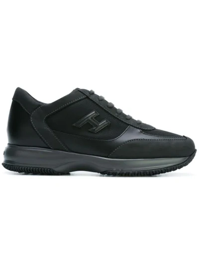 Hogan New Interactive Suede & Nylon Sneakers In Anthracite