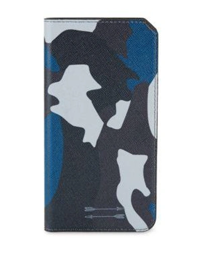 Uri Minkoff Saffiano Leather Folio Iphone 7+ Case In Blue