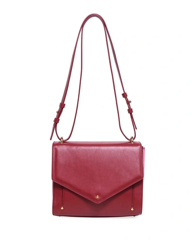 Sara Battaglia Linda Leather Pliss&eacute; Crossbody Bag In Red