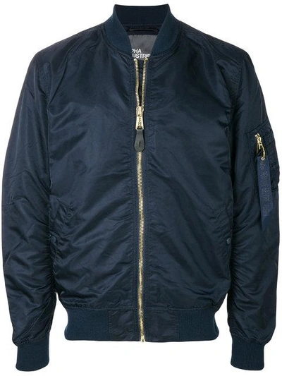 Alpha Industries Ma-1 Vf Lw Blue Bomber Jacket In Black