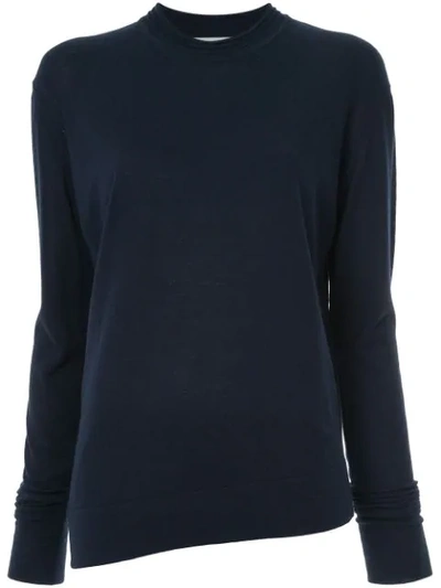Studio Nicholson Long-sleeve Fitted Sweater In Blue