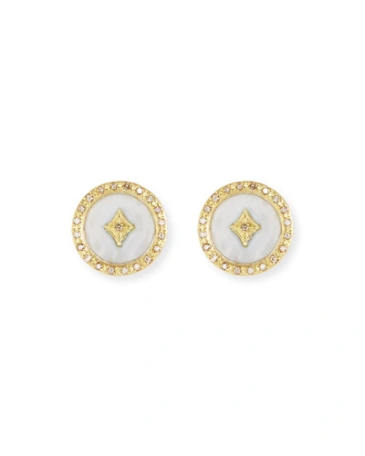 Armenta Old World 18k Enamel Diamond Star Stud Earrings