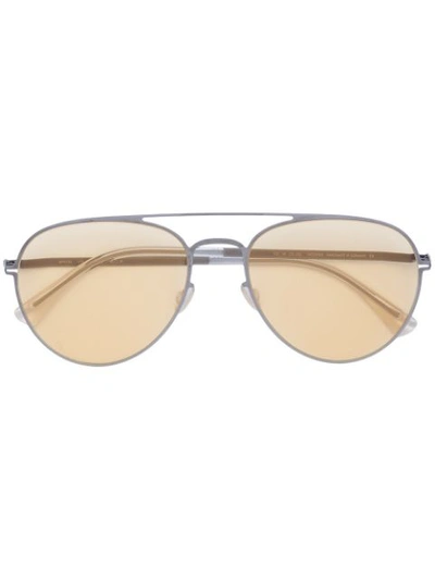 Mykita Samu 55mm Aviator Sunglasses - Shiny Graphite In Metallic