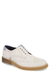 Ted Baker Prycce Wingtip Derby In White Suede