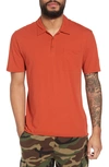 Vince Cotton Polo Shirt In Ginger