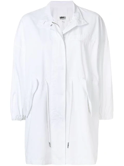 Mm6 Maison Margiela Oversized Parka Coat In White