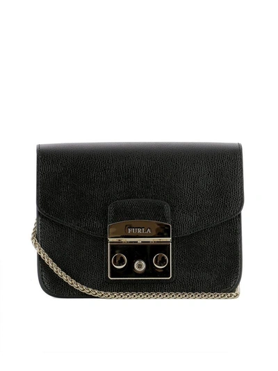 Furla Black Leather Shoulder Bag