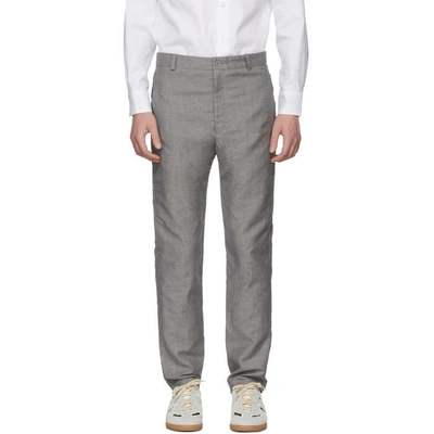 House Of The Very Islands Grey Tropical Wool Tailored Trousers In 8.0 Grey