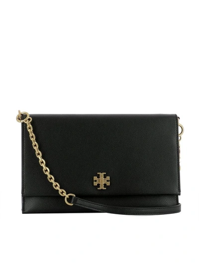 Tory Burch Red Leather Shoulder Bag In Black