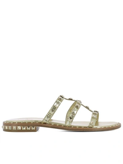 Ash Gold Leather Sandals